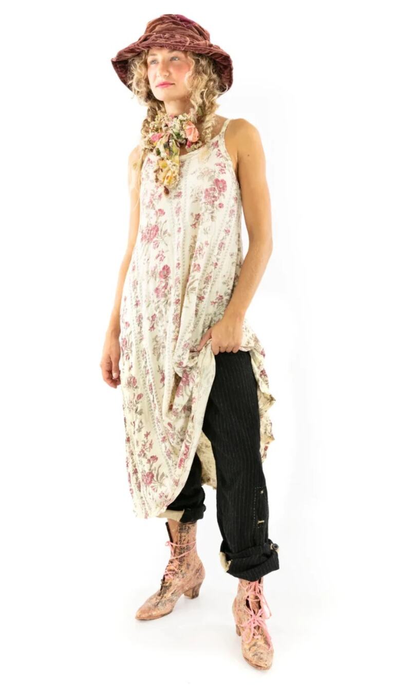 Magnolia Pearl Lana Tank Dress Vintage ornate floral print